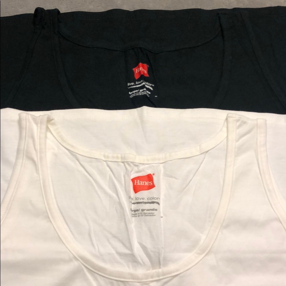 Hanes: Plain Black & White Tank Top Set: NWOT